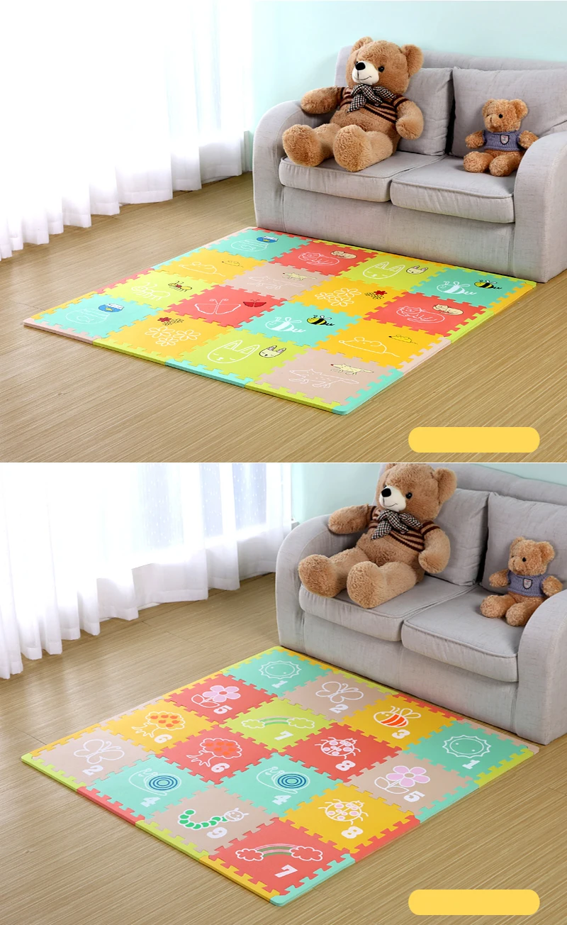 Animal And Underwater World Graffiti-Art Style Baby Crawling Playing Mat Carpet Crawler Pad Thickened For The Living Room