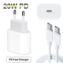 Cargador rápido PD de 20W para iphone 12 Pro Max, adaptador USB C C2L, cargador de viaje con enchufe para Reino Unido y la UE, QC3.0, Apple 11, Samsung y HUAWEI