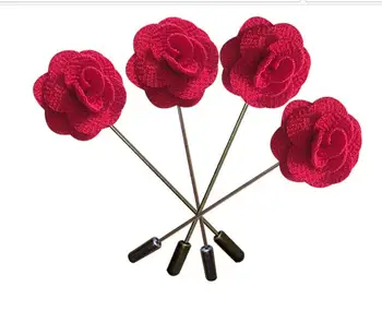 

20Pcs/Lot Handmade Guest Boutonniere Pins Silk Rose Artificial Flowers Groomsman Best Men Women Brooch Corsage Wedding Flower
