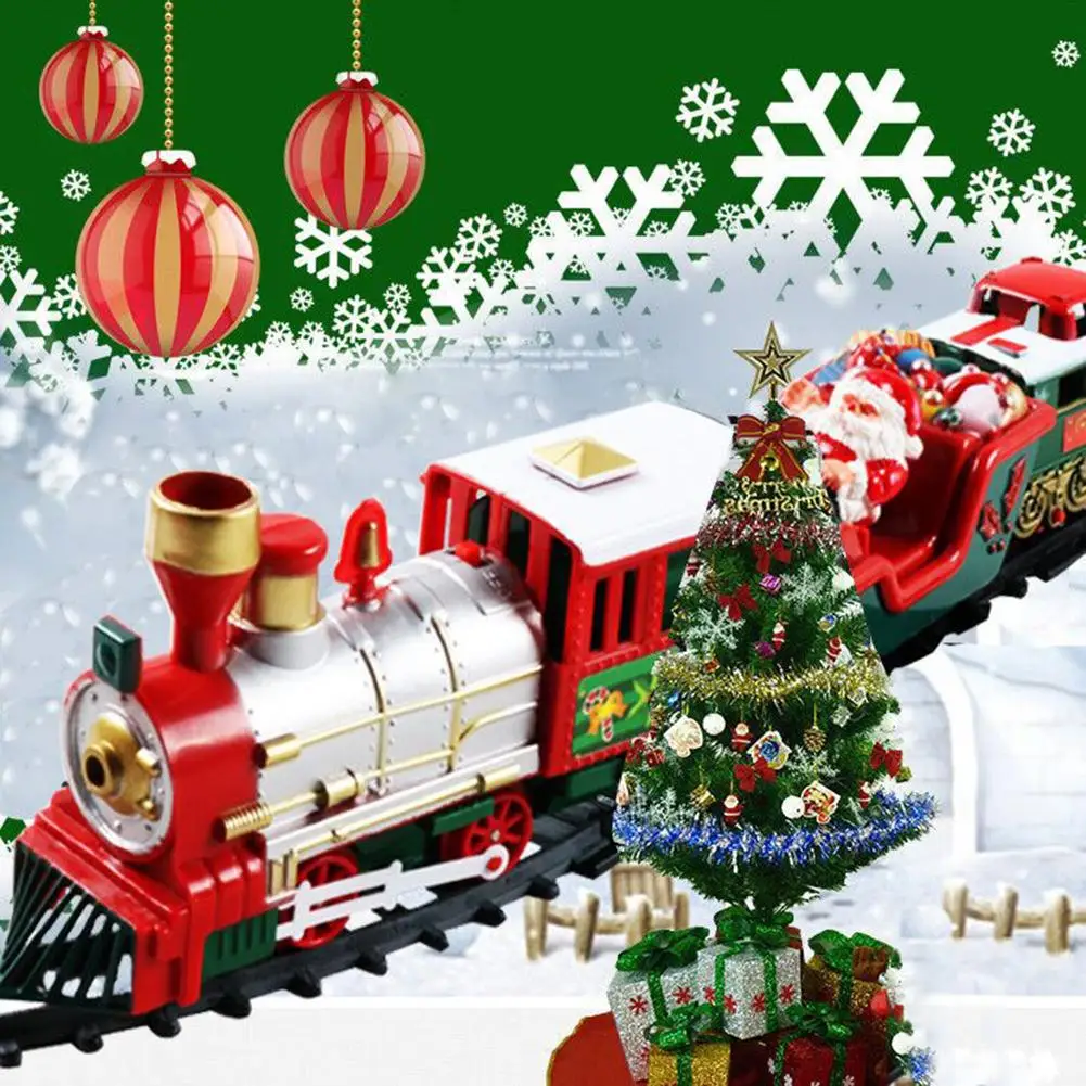 

DIY Assembly Christmas Santa Train Railway Model Set Educational Kids Toy Gift Baby Toys Christmas Decorations For Home office