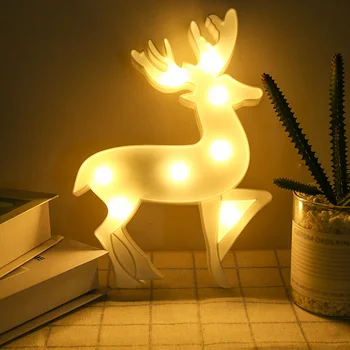 

Reindeer LED Night Light Decorative Night Lamp Battery Powered Fairy Light Home Decor Table Lamp for Party Christmas Decoration