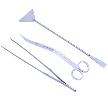 

2020 New 3Pcs Aquarium Aquatic Live Maintenance Tweezers Scissors Leveler Tool Kit