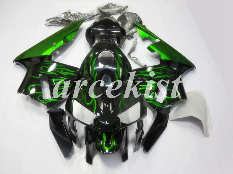 

Injection mold New ABS Motorcycle Full Fairing Kit Fit For Honda CBR600RR 05 06 F5 2005 2006 Body set Flame green