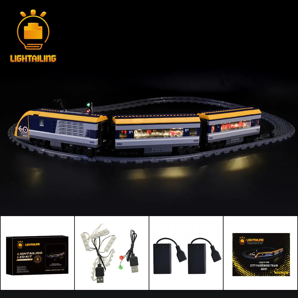 Comprar Juego de luces LED para tren de pasajeros de ciudad Compatible con 60197 (no incluye el modelo)