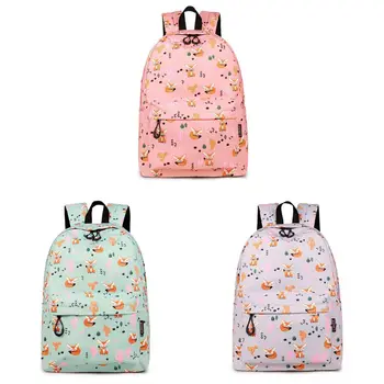 

Cartoon Fox Printed Rucksack Backpack School Bag Casual College Daypack for Teenager Girls