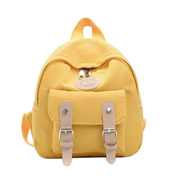 

Student Backpack Women's Canvas Buckle School Bags Travel Backpack Bag Solid Backpack School Bags For Teenage College Large #LR2