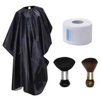 

4pcs Hairdresser Cape Set Portable Neck Duster Brush for Salon Home