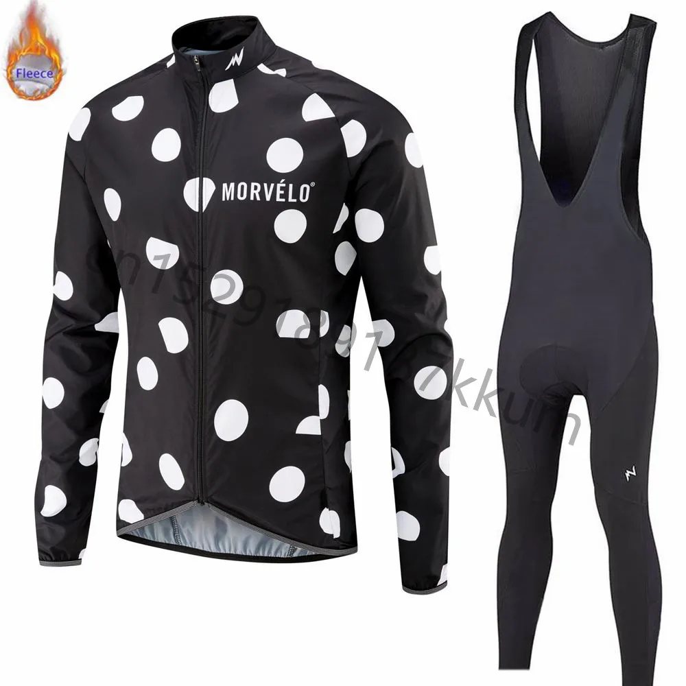 Теплый Pro team Зимняя Теплая Флисовая одежда для велоспорта Morvelo Мужской трикотажный костюм для прогулок верховой езды на велосипеде MTB Одежда комбинезон комплект - Цвет: 4