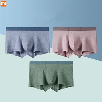 

3pcs/lot Xiaomi Men Underwear Fiber color yarn Seamless men's underwear New Luxuxy men panties boxer 2019 Breathable Underpants