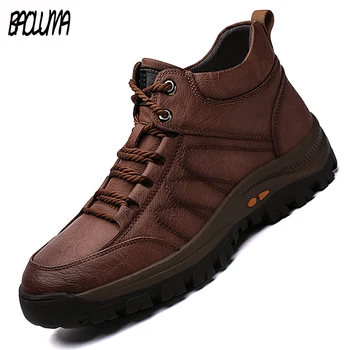 

Brand Men's Ankle Boots Thick Plush Men's Platform Boots Outdoor Warm Snow Boots Men Lightweight Fashion Men Designer Sneakers
