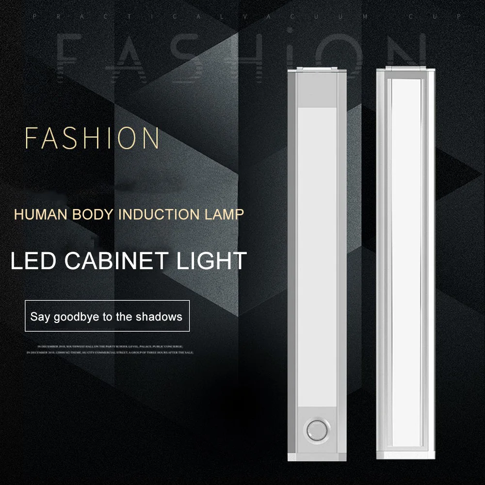 

PIR Motion Sensor 60LED Clothing Night Light Cold Warm White Self-contained Hook USB1000mAh Bedside Stair Kitchen Counter Light