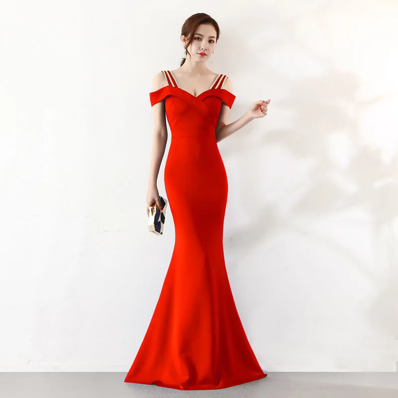 6 цветов вечернее платье Русалка платье плетеные бретельки сексуальное Vestido de Fiesta Элегантное Длинное Платье с v-образным вырезом вечернее платье для выпускного вечера YN-16016