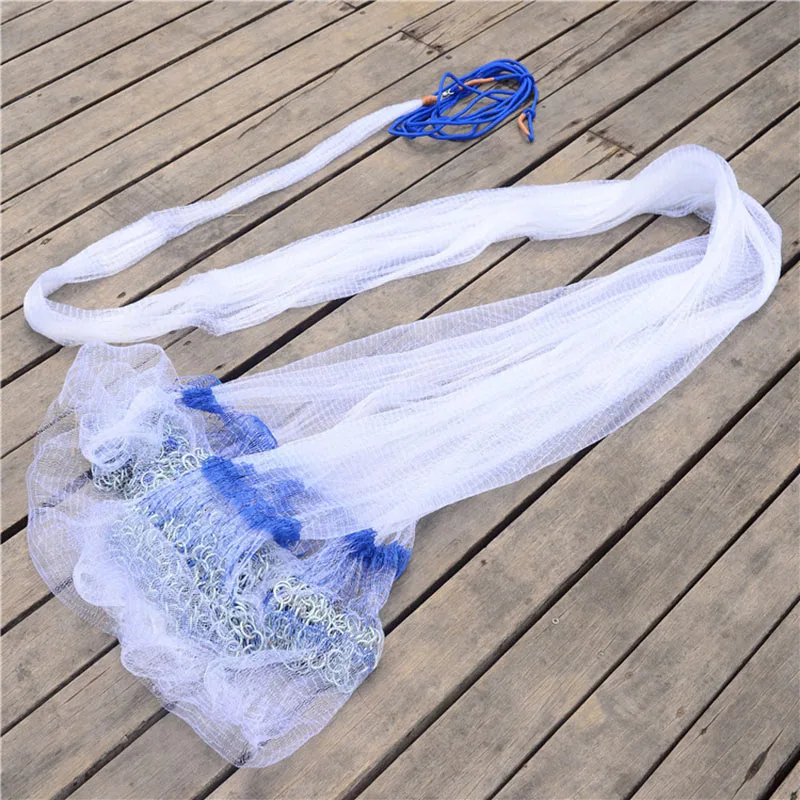 Diameter 4.5M Traditional hand throw net, fish net, Korean chain net small net, simple net, catch net, hand throw net - Цвет: Diameter 4.5M