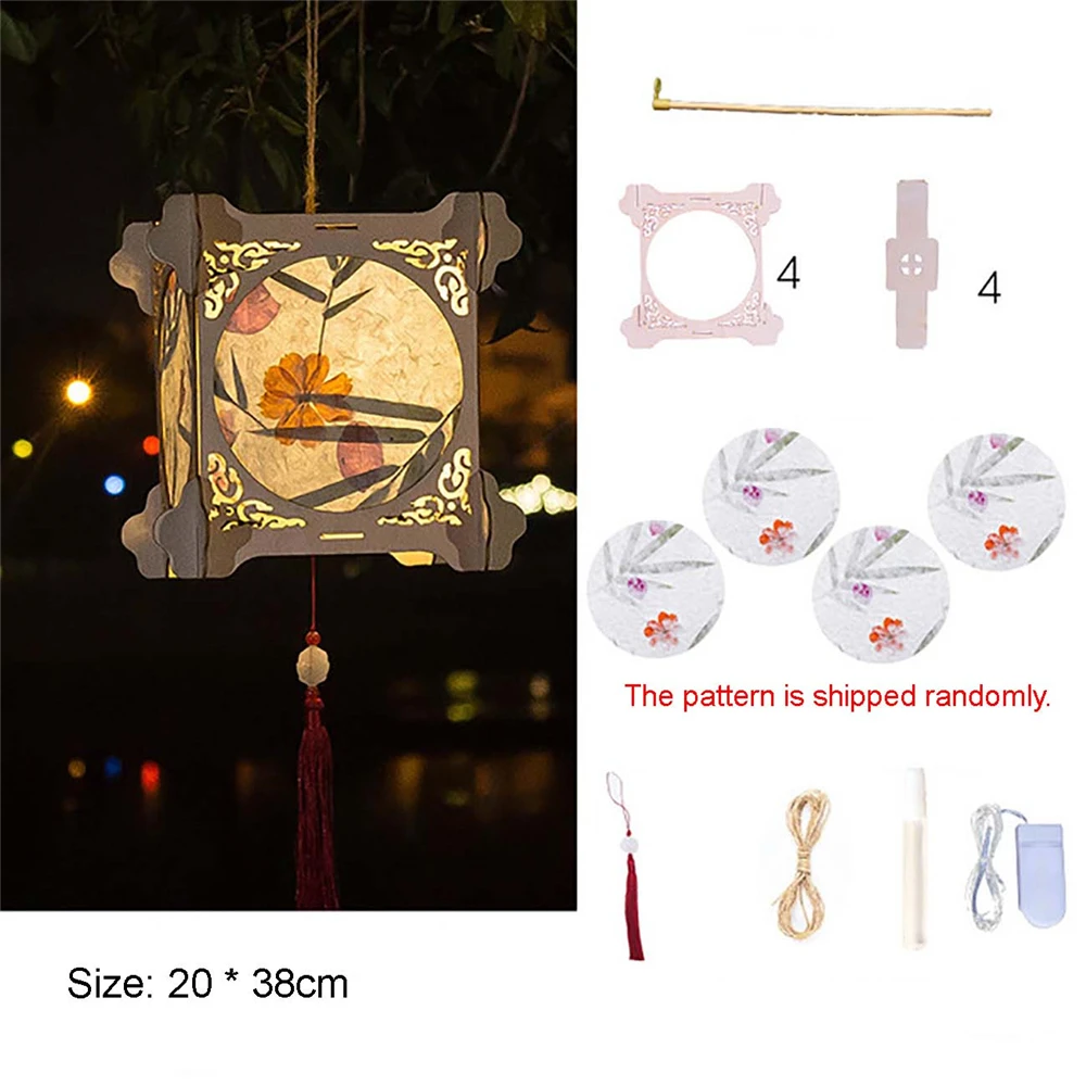 Description Picture 6 of itemDIY Handmade Flower Paper Lantern Set Vintage Chinese Style Blossom Flower Light Portable Lamp Festival Glowing Lanterns Gift