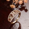 Kinel naturel Zircon cristal fleur anneaux pour femmes 585 or Rose Fine creux ethnique bague de mariage bijoux Vintage ► Photo 3/6