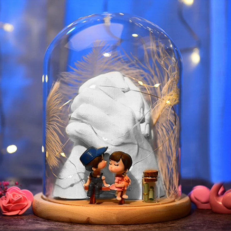 DIY Keepsake Hand Casting Plaster Sculptures Modeling Kit For Couples Hand Crafts For Adults And Children Souvenir Model Plaster 2
