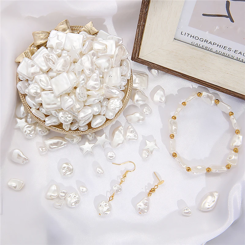 Vintage Glass Cream Faux Pearl Beads - 16mm