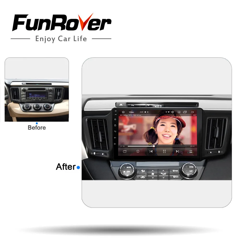 Funrover android 9 0 2.5D + IPS автомобильный Радио мультимедийный плеер головное устройство