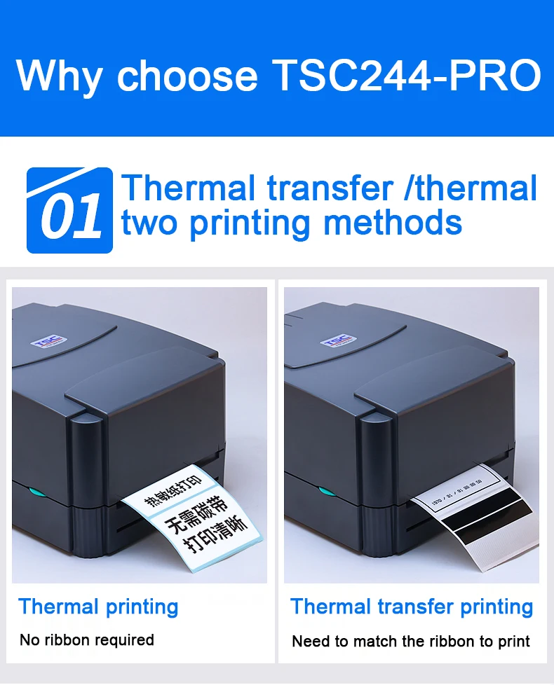 usb порт TSC TTP-244 Настольный Термопринтер для печати этикеток