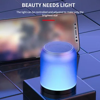 

Wireless Bluetooth 5.0 Speaker Mini Audio-visual Loudspeaker Colorful Breathing Speaker Lights Waterproof Dustproof SoundBox