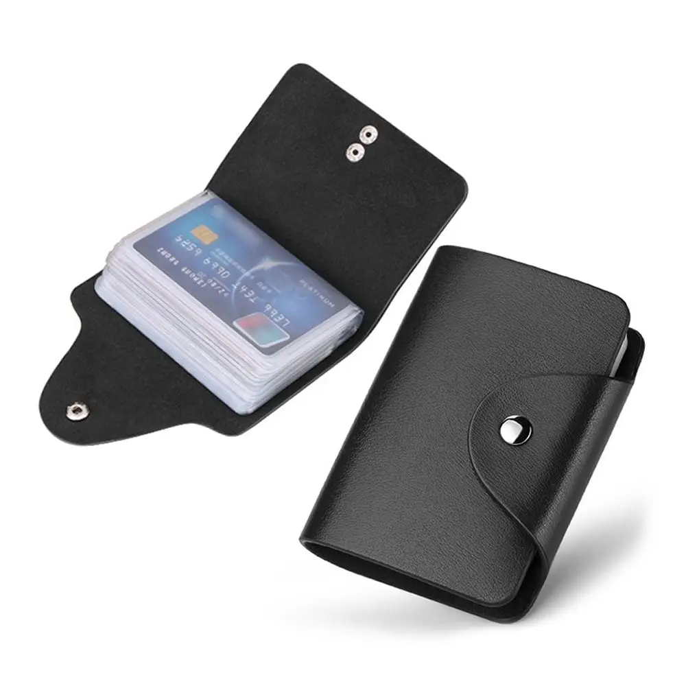7 Colors Vintage Leather 24 Bits Card Holder Men Women Short ID Credit Card Coin Purse Case Wallet Rfid Blocking