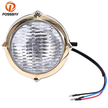 

POSSBAY 5" 9mm Bolt Motorcycle Headlight 55W Hi/Lo Beam Scooter Lights For Honda Yamaha Suzuki Harley Cafe Racer Headlamp