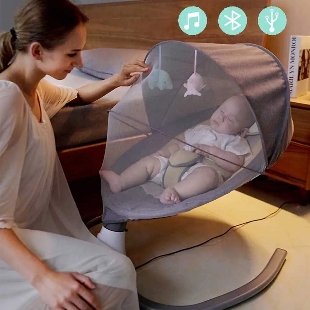 inspanning Geleidbaarheid Prooi Smart Elektrische Baby Schommelstoel Stoelen Baby Schommel Voor Kinderen  Chaise Longue Voor Wipstoeltje Baby Cradle Met Bluetooth Muziek Remot -  AliExpress
