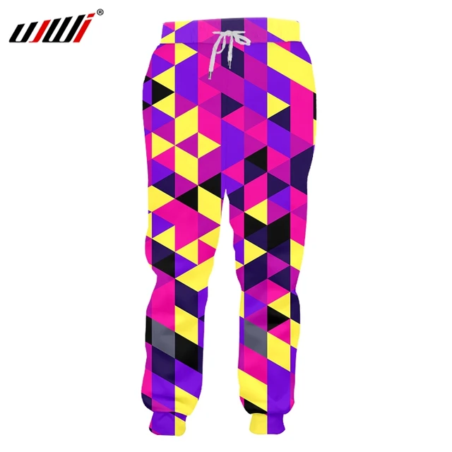 UJWI New Winter Man Colorful Rhombus Sets Summer Trousers 3D Printed Large  Size 5XL Habiliment Men's Autumn Loose Sweatpants