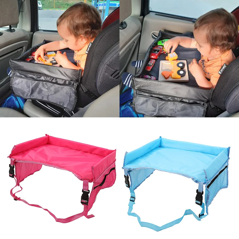 

Baby Car Seat Tray Stroller Kids Toy Food Water Holder Desk Children Portable Table for Car New Child Play Table Storage 40*33cm