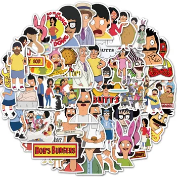 

50PCS Japan Cartoon Bobs Burgers Stickers Anime Figure Funny Decal Vinyl For Car Guitar Laptop Skateboard Sticker Decor