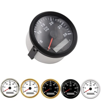 

85mm Rev Counter Tachometer Gauge Hour Meter 0-3000RPM Diesel Tachometer Indicator for Car Motor Boat with Red blacklight 9-32V