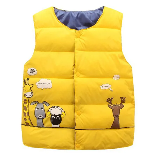 Осенне-зимний жилет для девочек и мальчиков, легкий тонкий жилет, детские пальто, детская одежда, пуховик, теплые детские жилеты с жирафом 1