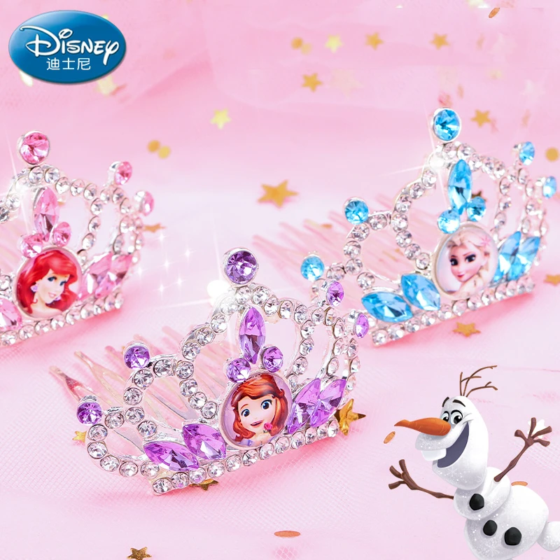 

Genuine Disney Princess Frozen Anna Elsa Ariel Dress Up Crown Wig Magic Makeup For Cosplay Set Kids Girl Birthday Party Supplies