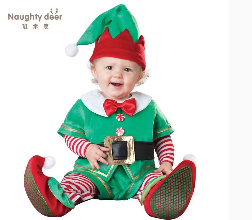 

2019 Santa Claus elves dress up the Christmas tree dress up the children's jumpsuit elk snowman costumes