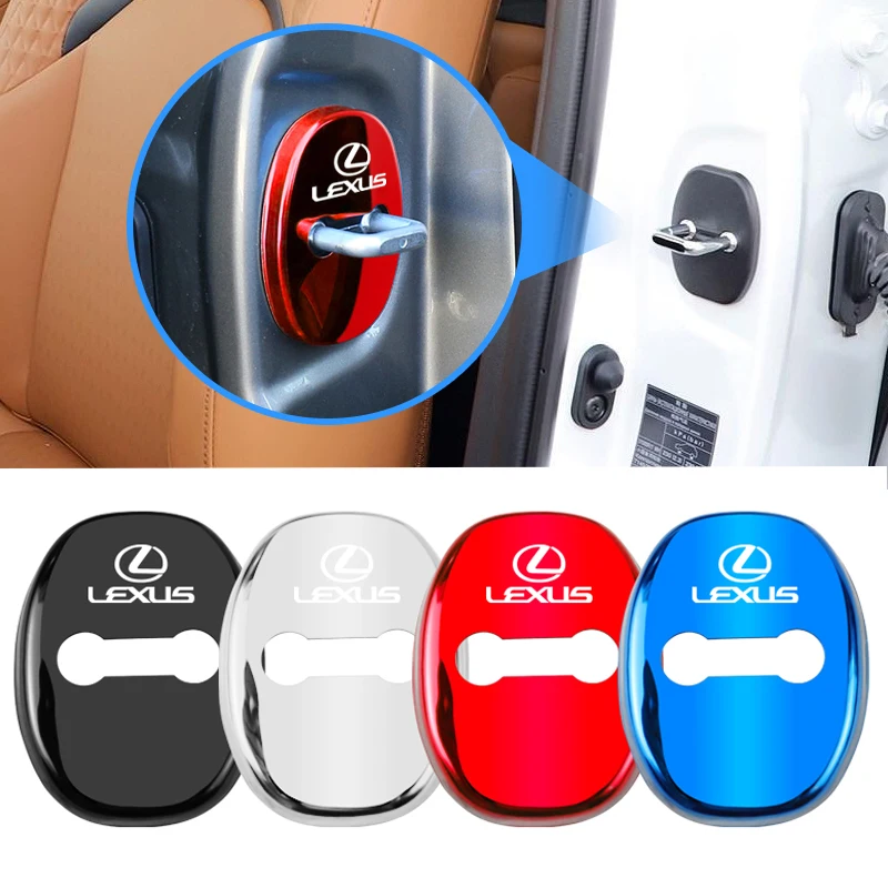 4PCS Car Antirust Door Lock Cover Stainless Steel Accessories For Lexus IS250 IS200 CT200h GS300 LS430 RX450h LX570 IS300 ES RX |
