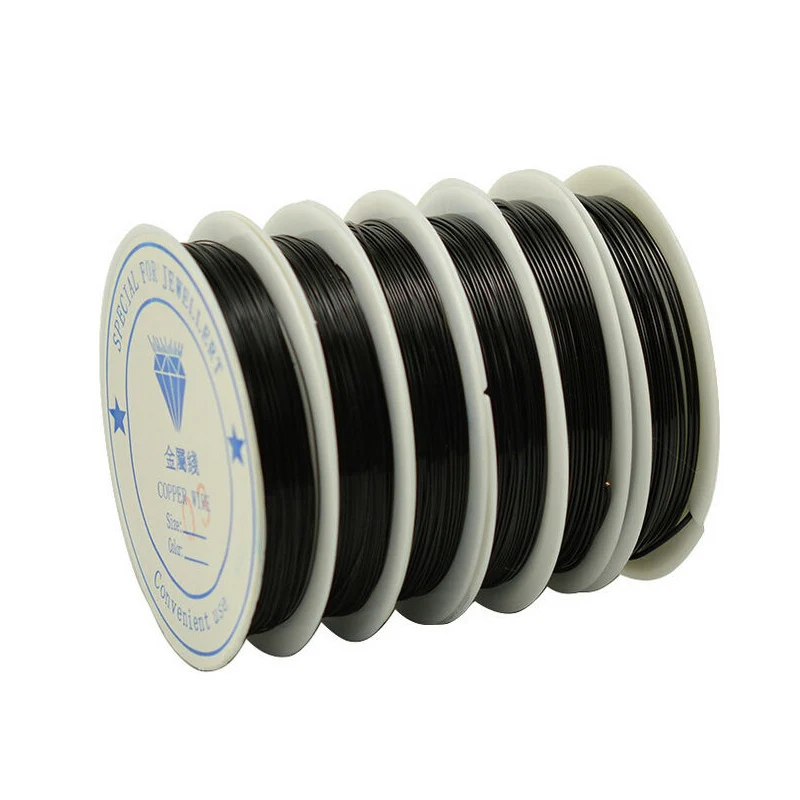 

Copper Wire Beading Wire Line 0.25/0.3/0.4/0.5/0.6/0.7/0.8/1.0mm Black Color Wire Cord String Findings DIY Handmade Jewelry