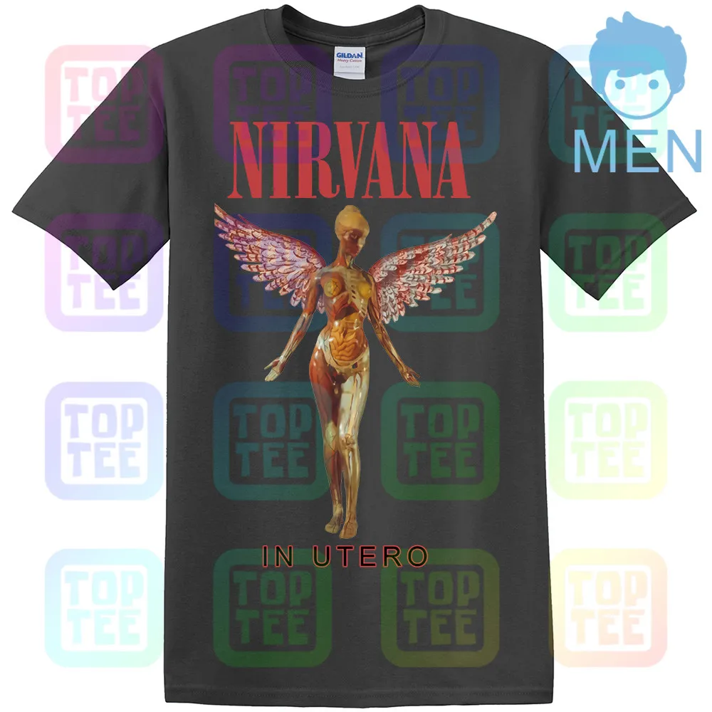 Футболка Nirvana-In Utero natur из хлопка Kurt Cobain - Цвет: MEN-DARK GRAY