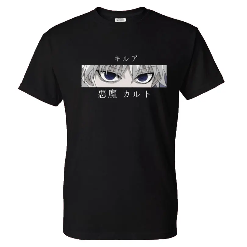 Классическая мужская футболка с манга Hunter X мягкая хлопковая Футболка Killua Zoldyck Devil