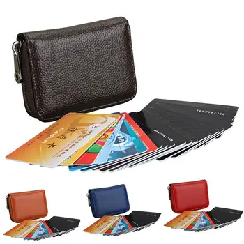 

2019 New PU Women Men's Card ID Holders Solid Zipper Cards Protector Cards Storage Bags Fashion Simple