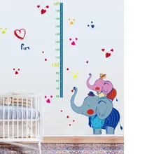 Наклейки на стену Милые Оптом SK9142 слон наклейки для измерения роста детская комната настенное украшение, настенное украшение Наклейки
