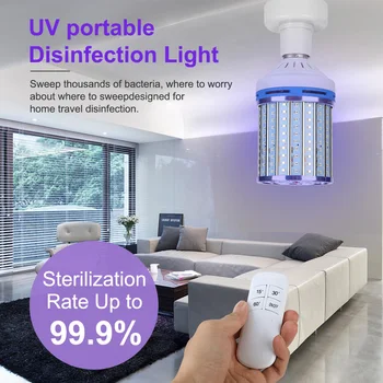 

80W E26/E27 UV Germicidal Corn Lamp Home Timing Remote Control Sterilization Disinfection Light Bulb