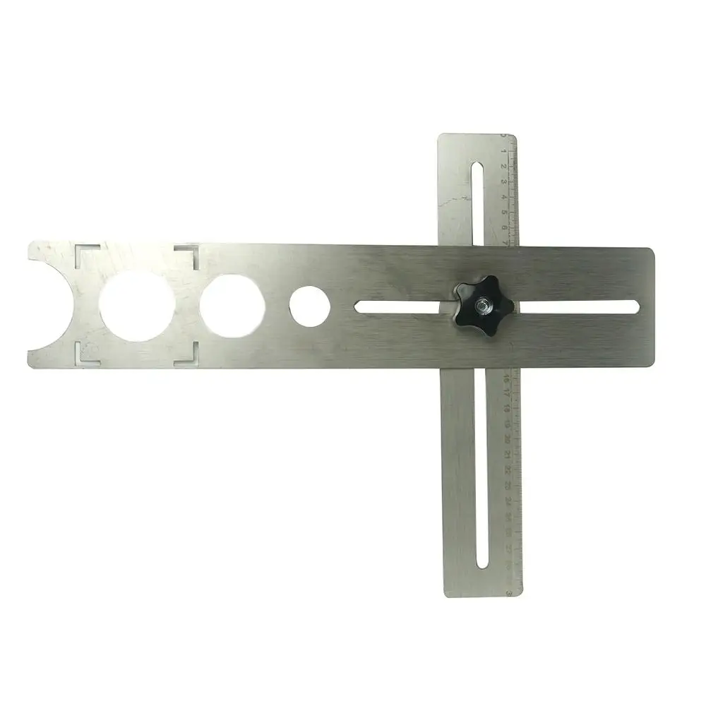 

40cm 1mm thickness Multi-Functional Stainless Ceramic Tile Hole Locator Ruler Adjustable Punching Hand Tool