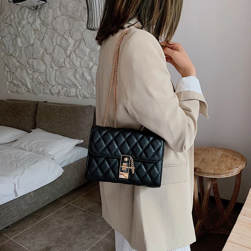 

Western Style Bag Women's Summer 2019 New Style Fashion Graceful Versatile INS Textured Chain Shoulder Bag