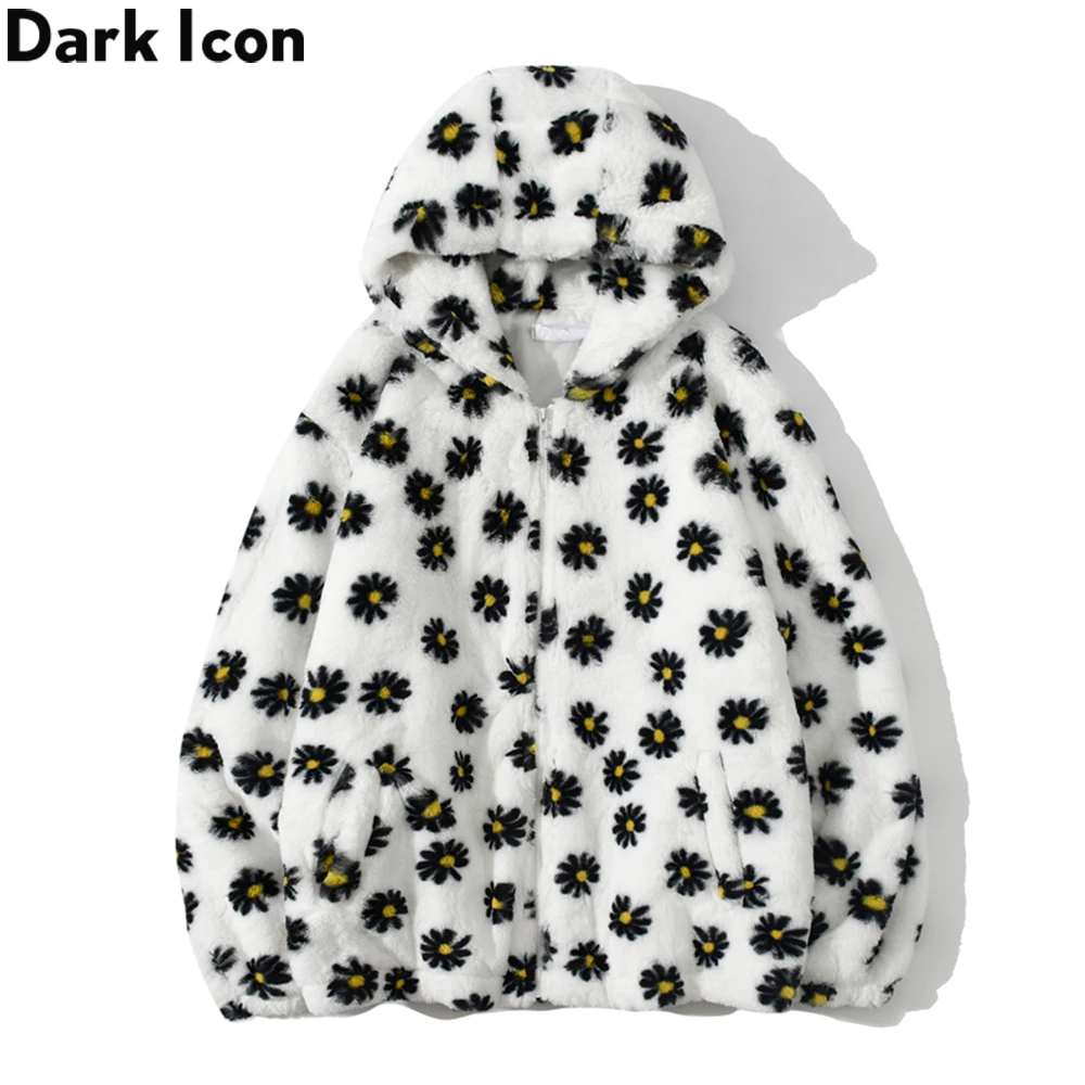 

Dark Icon Daisy Cardigan Jackets with Hoodie Men Women Preppy Style Men's Jackets Woolen Jackets