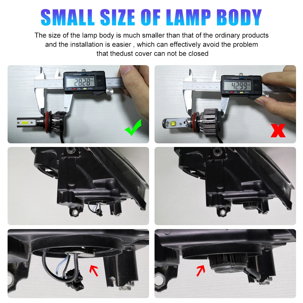 Edark H1 H3 H7 H11 HB3 LED Headlight Bulbs Kit Car Lights 6000K Cool White 72W 12000 Lumens High Beam/Low Beam Fog Light