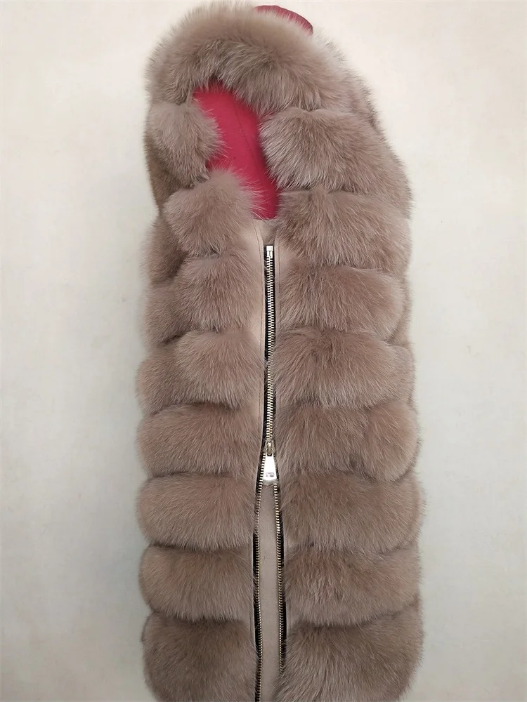 BEIZIRU натуральный Лисий мех жилет женский зимний высокого качества модный теплый без рукавов три молнии натуральный мех пальто