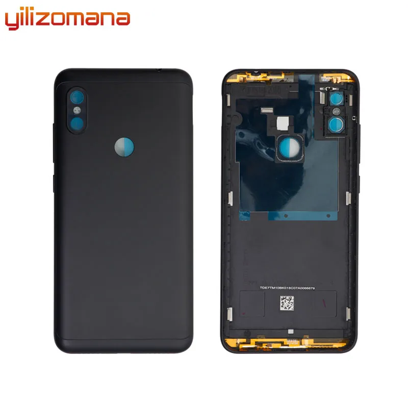 Задняя крышка YILIZOMANA для Xiaomi Redmi Note 6 Pro, Корпус задней двери для мобильного телефона, чехол для замены батареи, Бесплатные инструменты - Цвет: Black