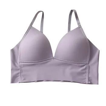 

Ladies Ice Silk Seamless Bra Triangle Cup Soft Comfortable Ultra Thin Underwear Wirefree Sleep Bra
