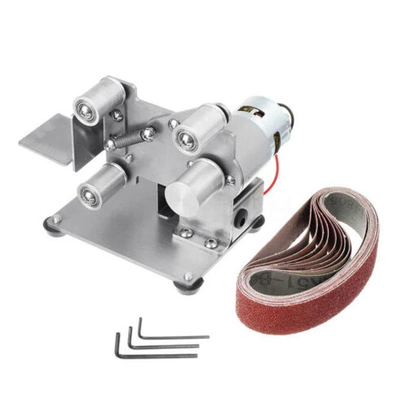 

4000-9000RPM Mini Belt Sander Bench Polishing Grinding Machine Buffer+10xBelts