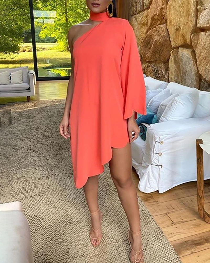 One shoulder irregular dress Clearance